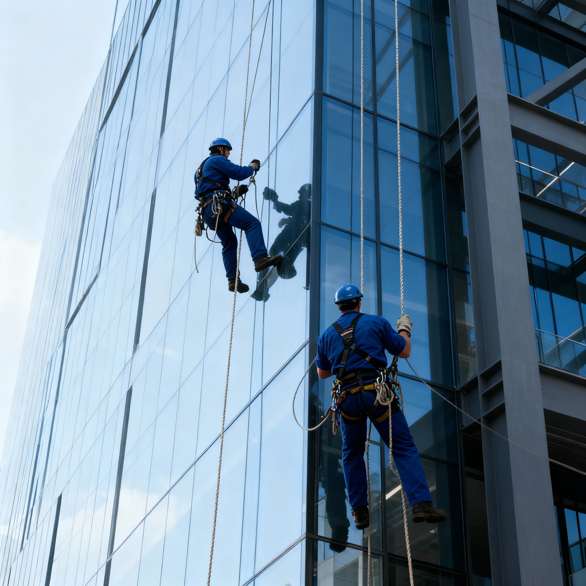 Equipe JVS Facilities em trabalho de altura